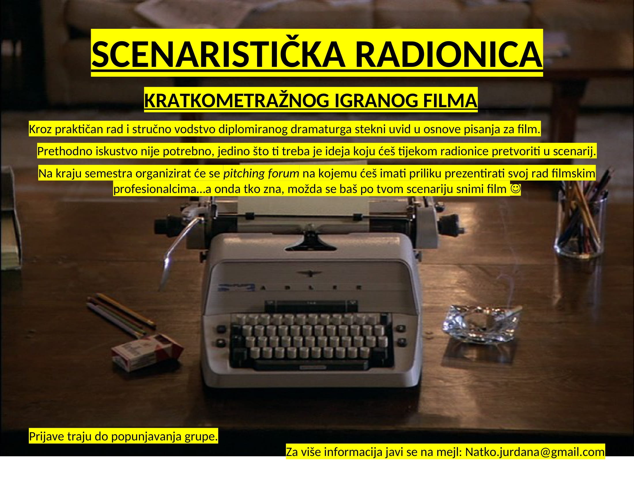 <p>Kreće novi ciklus scenarističke radionice!</p>